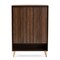 Baxton Studio Landen Mid-Century Modern Walnut Brown and Gold Finished Wood 2-Door Entryway Shoe storage Cabinet 174-10958-Zoro - alternate 4